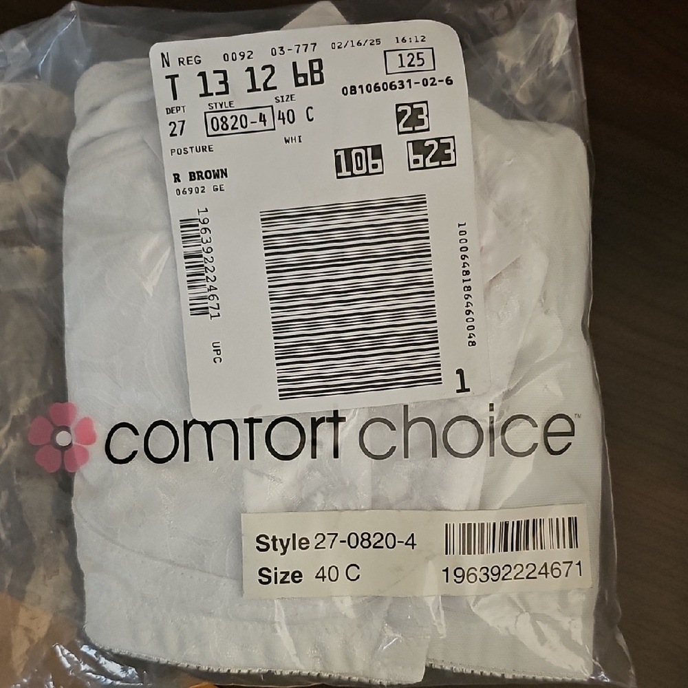 Comfort Choice White Bra
